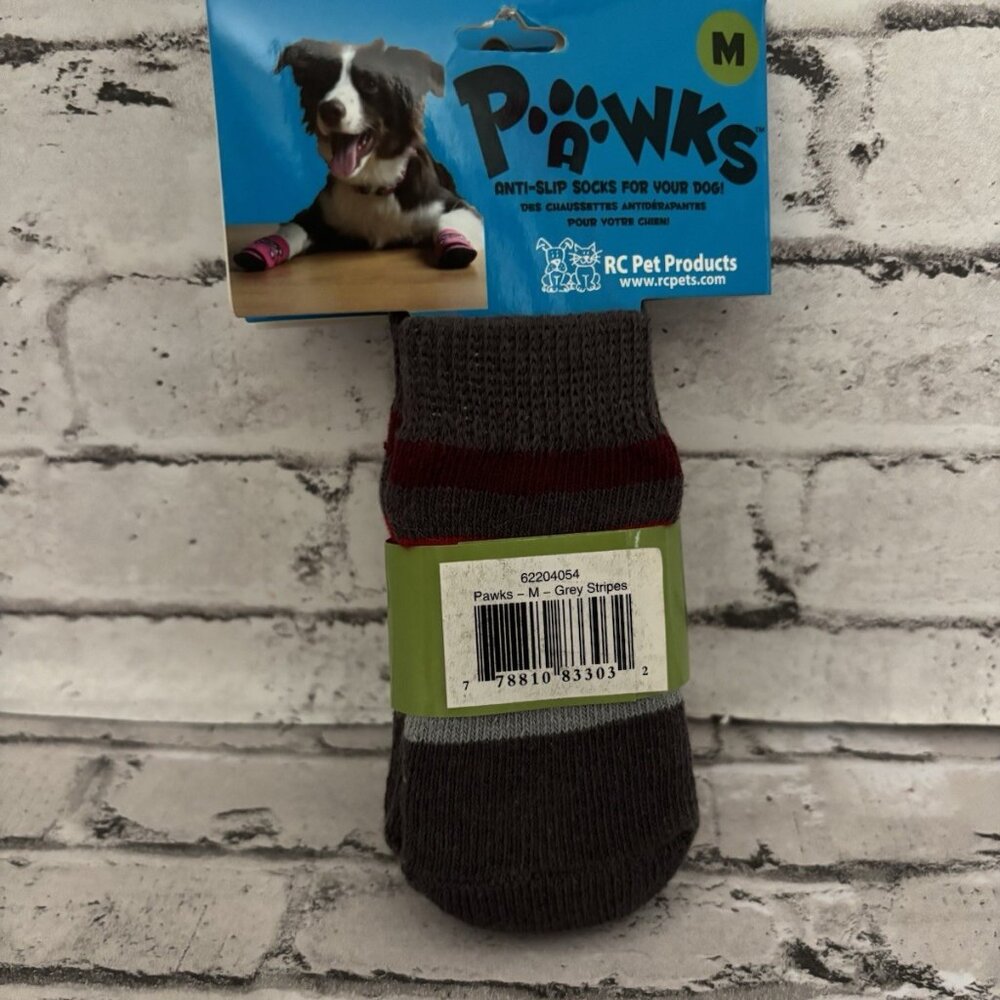 RC Pet Products Pawks Anti-Slip Dog Socks Size M NWT